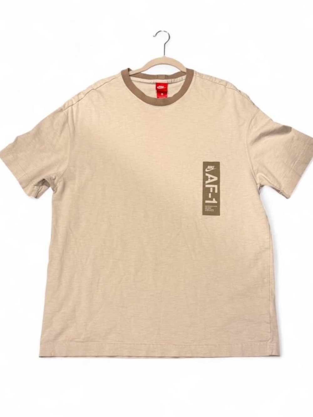 NIKE Air Force One T-Shirt in tan/cream colorway | Size: L